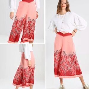 Free People Off The Grid Lightweight Floral Print Culottes Palazzo Pants Size M